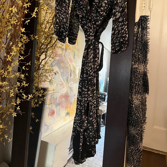 Ganni Floral Georgette Wrap Dress - Picture 10 of 11